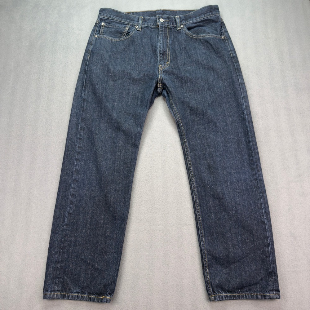 Levis 505 Regular Fit Jeans 36x30 Dark Wash Blue Straight Leg Denim 00505-0059